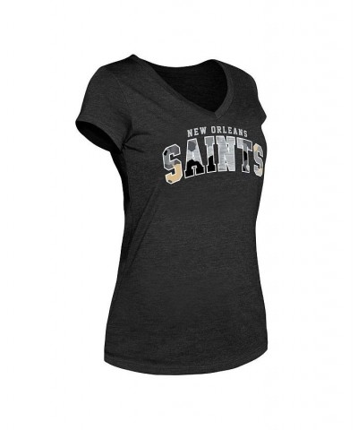 Women's Heathered Black New Orleans Saints Training Camp V-Neck T-shirt Heathered Black $13.72 Tops