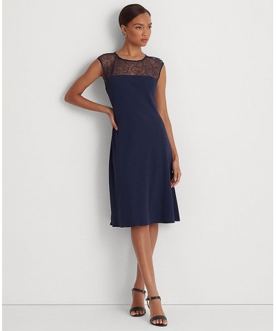 Women's Beaded Georgette Cocktail Dress French Navy $98.70 Dresses