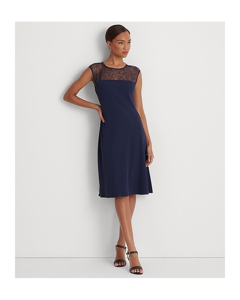 Women's Beaded Georgette Cocktail Dress French Navy $98.70 Dresses