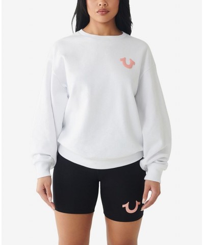 Women's Coaster Boyfriend Crew Sweatshirt White $42.51 Tops