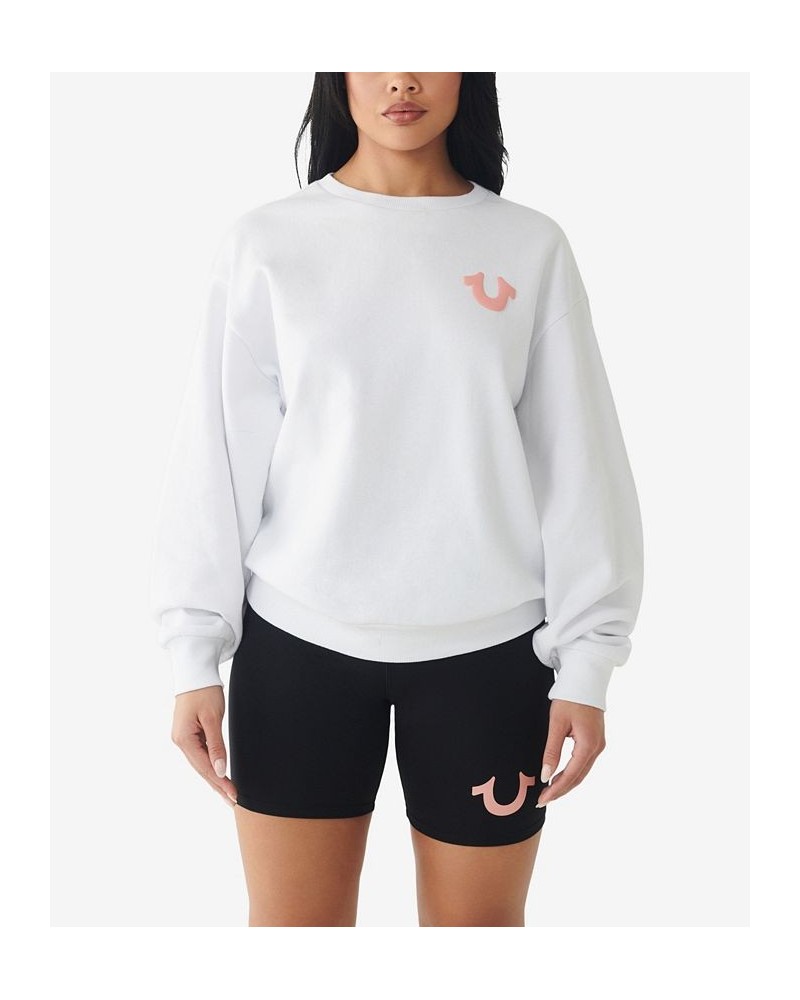 Women's Coaster Boyfriend Crew Sweatshirt White $42.51 Tops