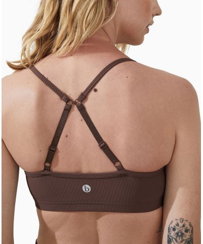 Women's Rib Workout Yoga Crop Top Cedar Brown Rib $17.50 Tops