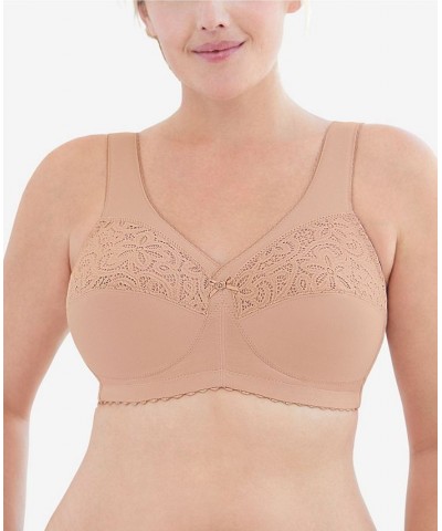 Women's Full Figure Plus Size MagicLift Cotton Wirefree Support Bra Tan/Beige $21.34 Bras