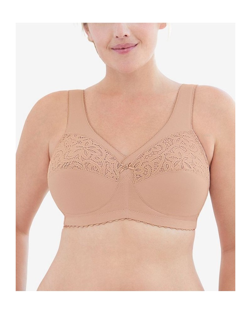 Women's Full Figure Plus Size MagicLift Cotton Wirefree Support Bra Tan/Beige $21.34 Bras