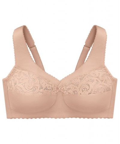 Women's Full Figure Plus Size MagicLift Cotton Wirefree Support Bra Tan/Beige $21.34 Bras