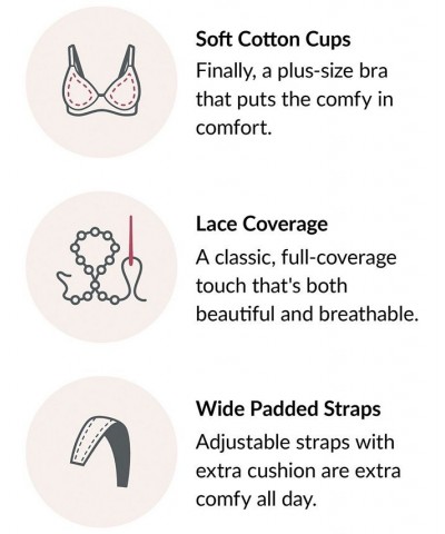 Women's Full Figure Plus Size MagicLift Cotton Wirefree Support Bra Tan/Beige $21.34 Bras