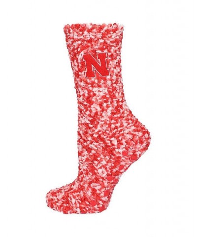 Women's Nebraska Huskers Marled Fuzzy Socks Scarlet $11.75 Socks