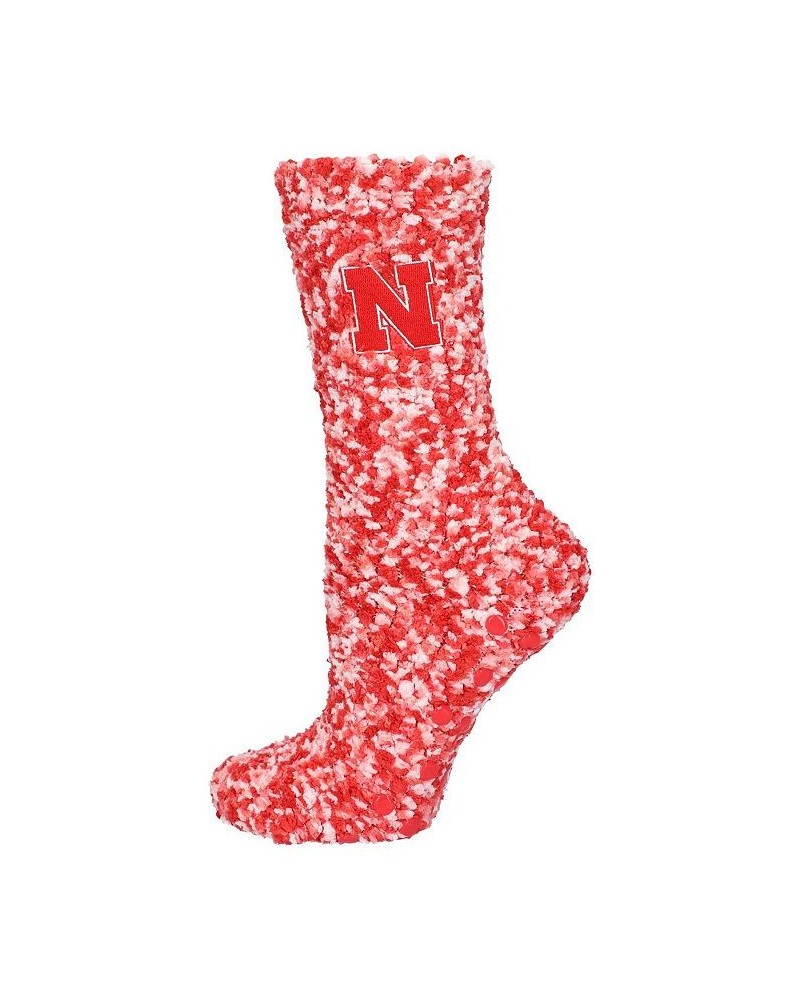 Women's Nebraska Huskers Marled Fuzzy Socks Scarlet $11.75 Socks