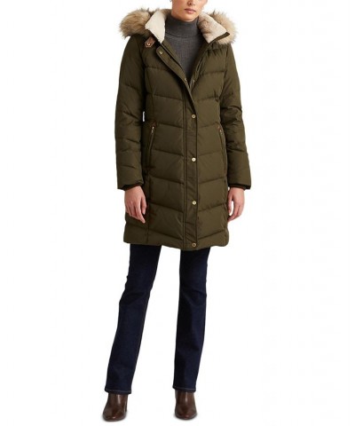 Women's Faux-Fur-Trim Hooded Down Puffer Coat Litchfield $92.40 Coats