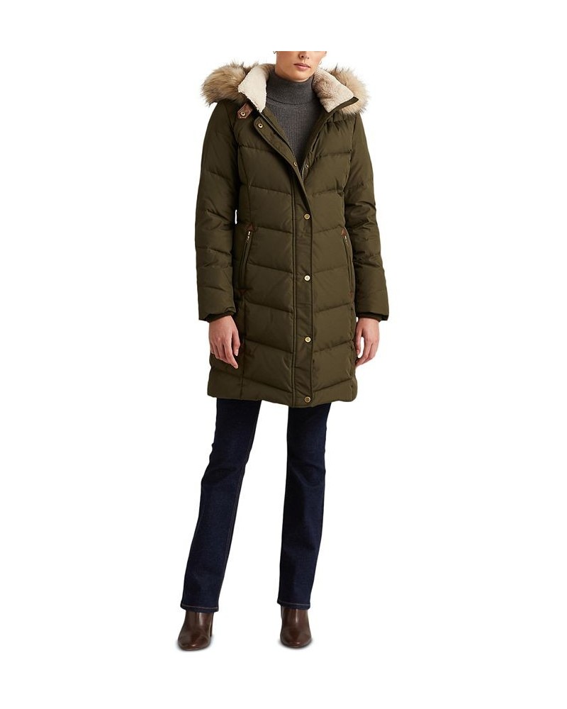 Women's Faux-Fur-Trim Hooded Down Puffer Coat Litchfield $92.40 Coats