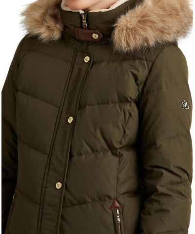 Women's Faux-Fur-Trim Hooded Down Puffer Coat Litchfield $92.40 Coats