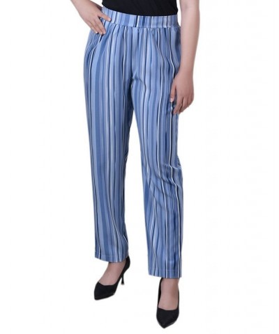 Petite Printed Slim Pull On Pants Navy White Stripe $18.60 Pants