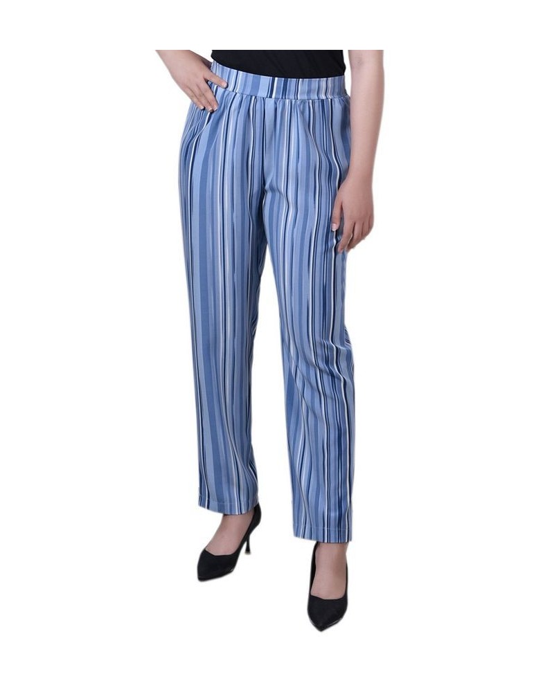 Petite Printed Slim Pull On Pants Navy White Stripe $18.60 Pants