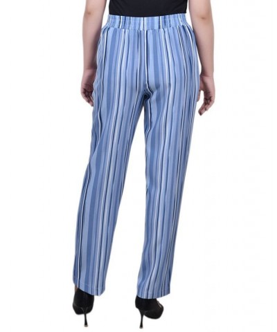 Petite Printed Slim Pull On Pants Navy White Stripe $18.60 Pants