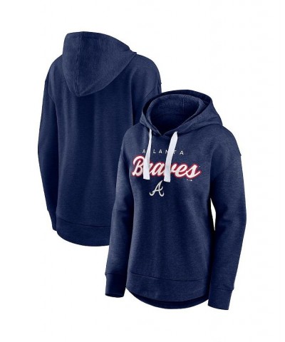 Women's Branded Heathered Navy Atlanta Braves Set to Fly Pullover Hoodie Blue $36.75 Sweatshirts