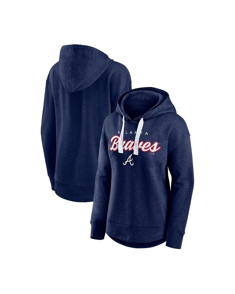 Women's Branded Heathered Navy Atlanta Braves Set to Fly Pullover Hoodie Blue $36.75 Sweatshirts