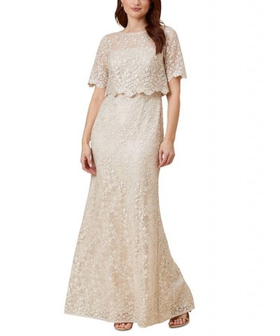 Women's Embroidered Sequin Overlay Gown Biscotti $106.93 Dresses