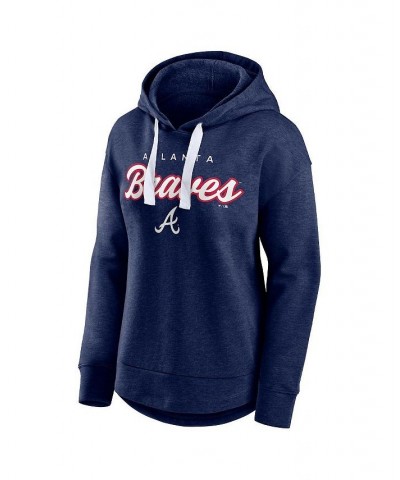 Women's Branded Heathered Navy Atlanta Braves Set to Fly Pullover Hoodie Blue $36.75 Sweatshirts