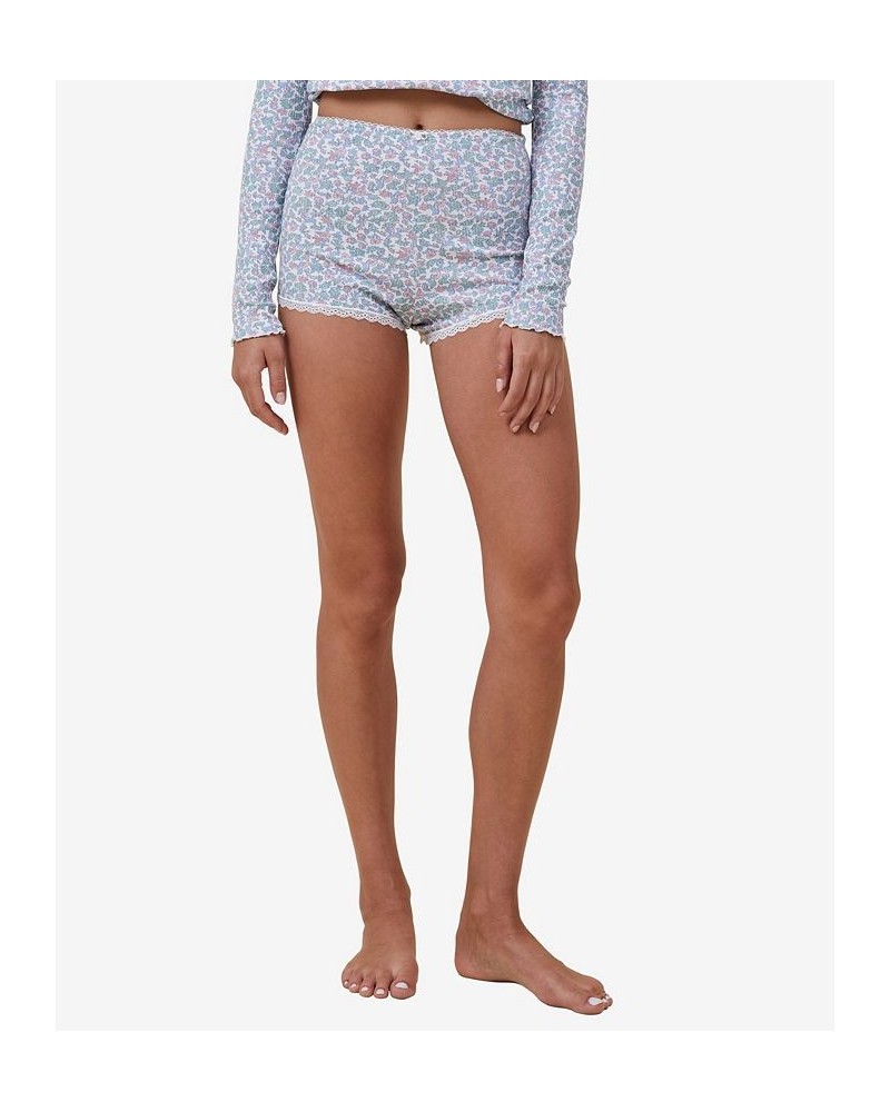 Women's Rib Lace Shorts Sienna Floral Coconut Milk $14.70 Sleepwear