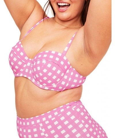 Vivien Women's Plus-Size Swimwear Bikini Top Pink $29.12 Swimsuits