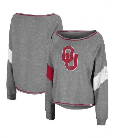 Women's Heather Gray Oklahoma Sooners Amped Chevron Stripe Raglan Boat Neck Pullover Sweatshirt Heather Gray $35.09 Sweatshirts