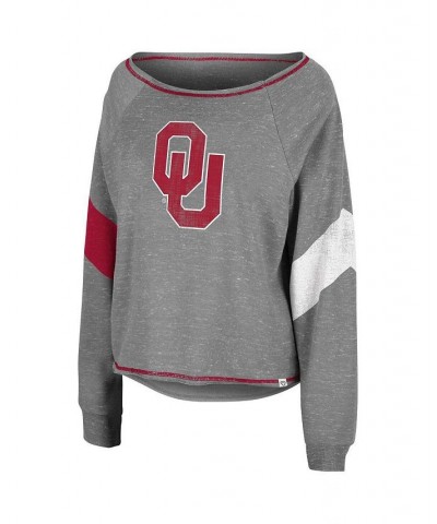 Women's Heather Gray Oklahoma Sooners Amped Chevron Stripe Raglan Boat Neck Pullover Sweatshirt Heather Gray $35.09 Sweatshirts