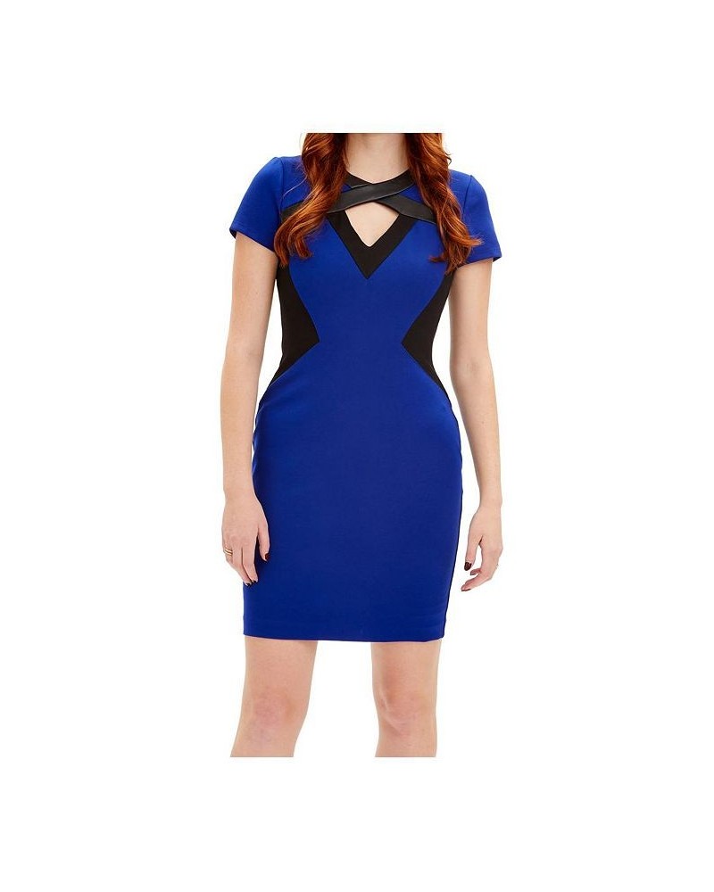 Keyhole Ponte Knit Dress Blue $152.24 Dresses