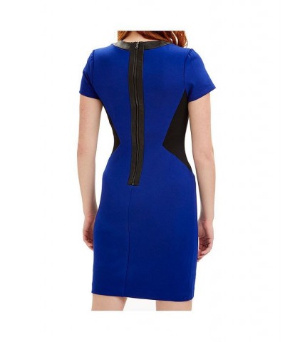 Keyhole Ponte Knit Dress Blue $152.24 Dresses