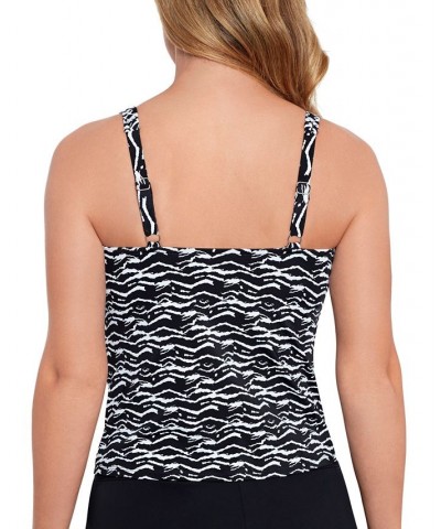 Women's Tummy-Control V-Neck Tankini Top White Noise $41.36 Swimsuits