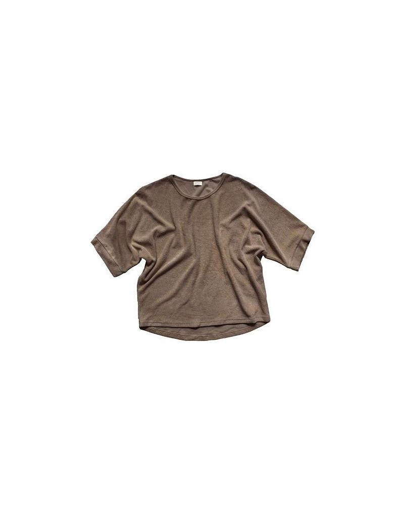 Women's Maternity Organic Cotton Oversized Terry Top Brown $36.34 Tops