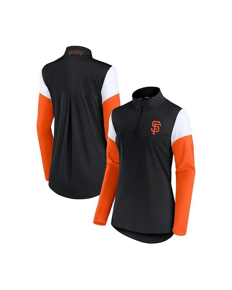 Women's Black and Orange San Francisco Giants Authentic Fleece Quarter-Zip Jacket Black, Orange $28.00 Jackets