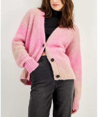 Women's Striped Button-Front Cardigan Sweater Lt/paspink $107.80 Sweaters