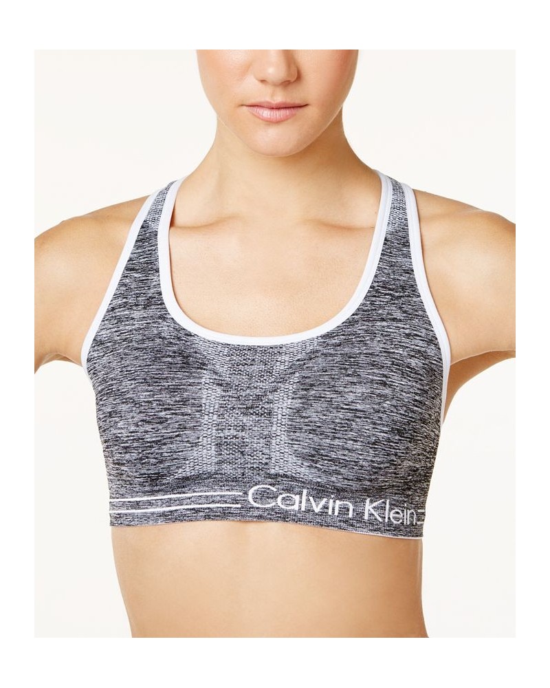 Reversible Racerback Medium Impact Sports Bra Gray $13.39 Bras