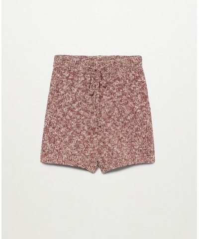 Women's Flecked Knitted Shorts Pink $17.99 Shorts