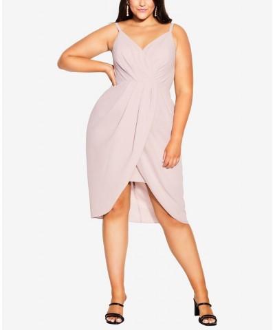 Trendy Plus Size Tulip Midi Dress Soft Blush $70.98 Dresses