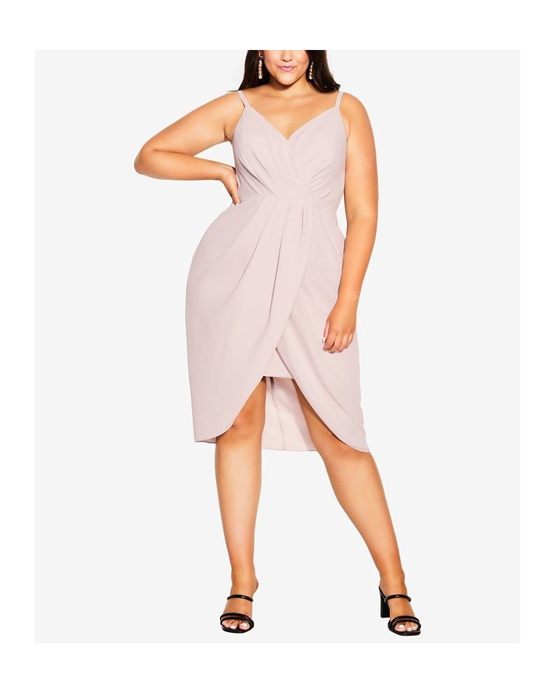 Trendy Plus Size Tulip Midi Dress Soft Blush $70.98 Dresses