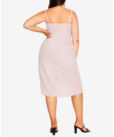 Trendy Plus Size Tulip Midi Dress Soft Blush $70.98 Dresses