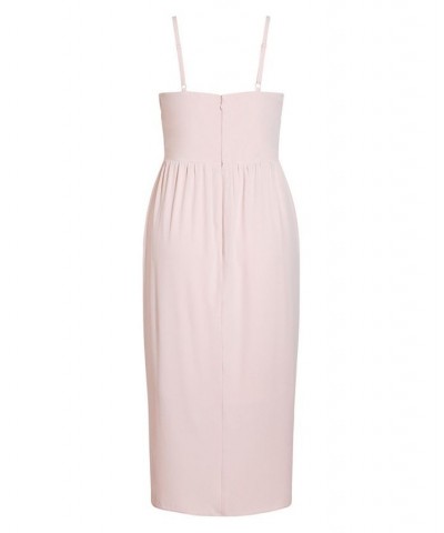 Trendy Plus Size Tulip Midi Dress Soft Blush $70.98 Dresses