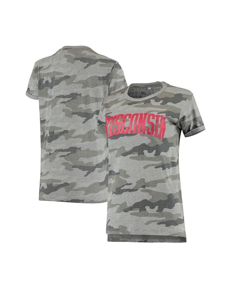 Women's Camo Wisconsin Badgers T-shirt Camo $21.00 Tops