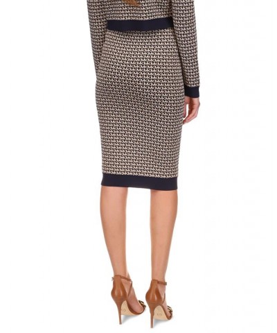 Women's Metallic Logo Sweater Pencil Skirt Multi $62.10 Skirts