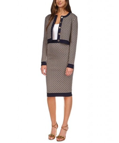 Women's Metallic Logo Sweater Pencil Skirt Multi $62.10 Skirts