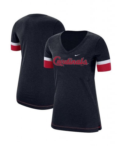 Women's Navy St. Louis Cardinals Mesh V-Neck T-shirt Navy $27.49 Tops