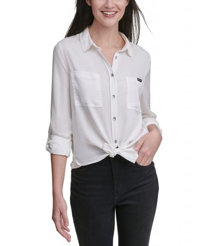 Utility Shirt White $23.27 Tops