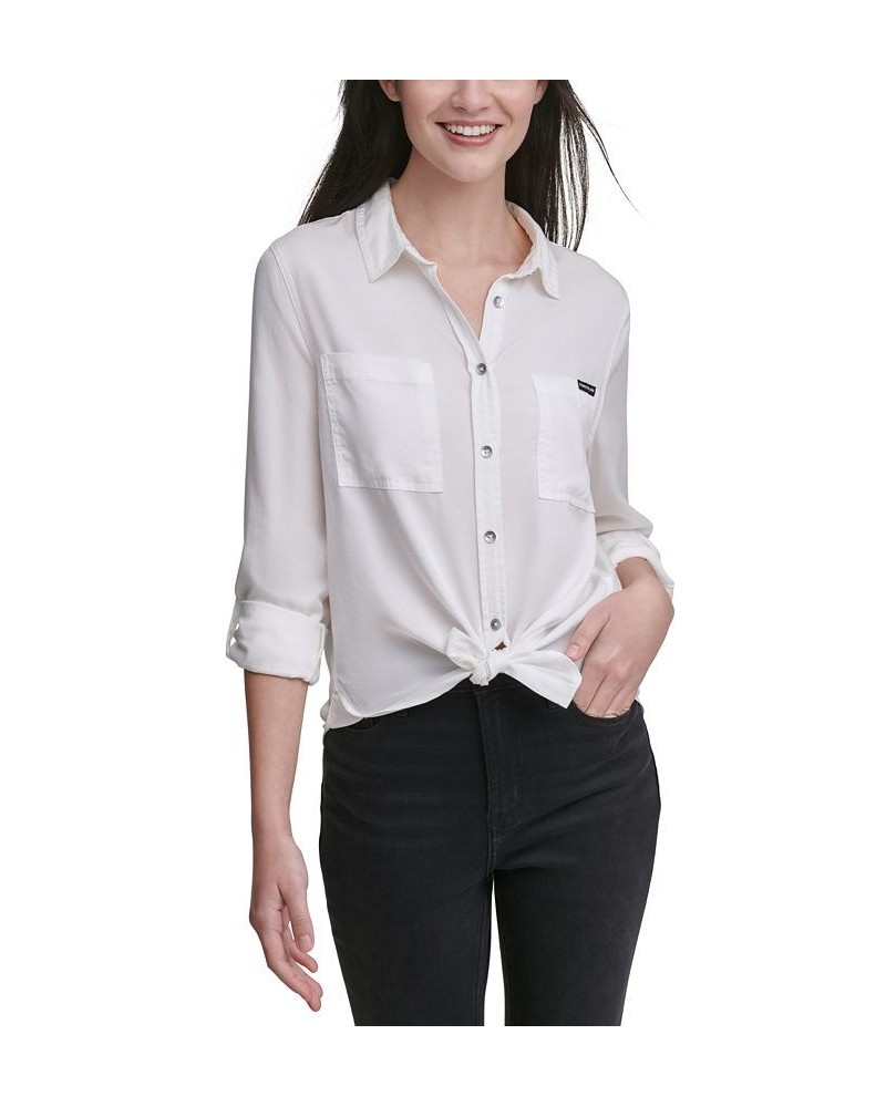 Utility Shirt White $23.27 Tops