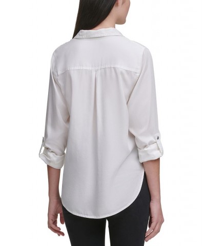 Utility Shirt White $23.27 Tops