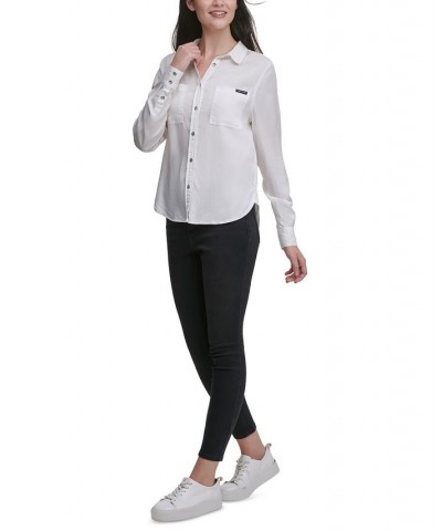 Utility Shirt White $23.27 Tops