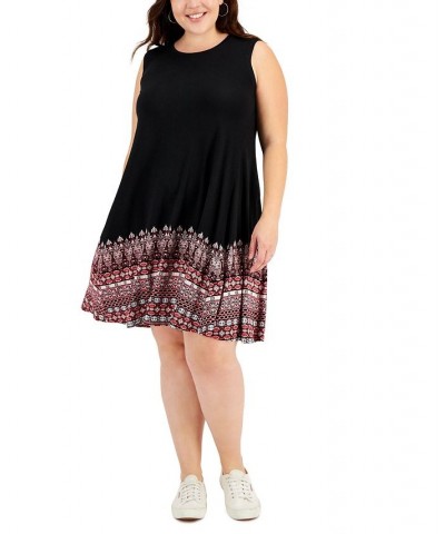 Plus Size Printed Flip Flop Dress Morocco Black $22.66 Dresses