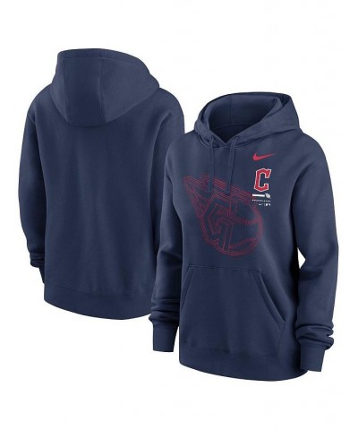 Women's Navy Cleveland Guardians Big Game Pullover Hoodie Navy $34.85 Sweatshirts