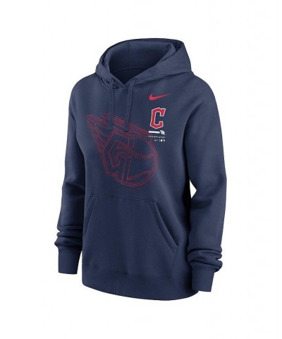 Women's Navy Cleveland Guardians Big Game Pullover Hoodie Navy $34.85 Sweatshirts