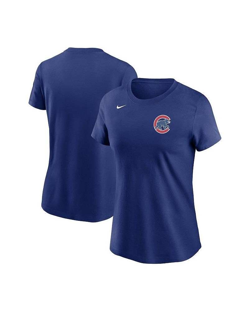 Women's Royal Chicago Cubs Wordmark T-shirt Royal $18.90 Tops